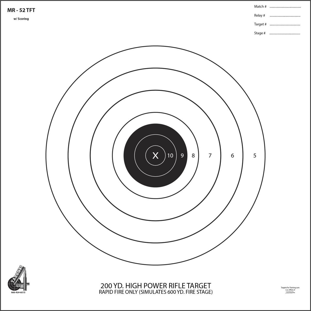 MR-52 TFT (Simulates 600 yds) - Targets 4 Training