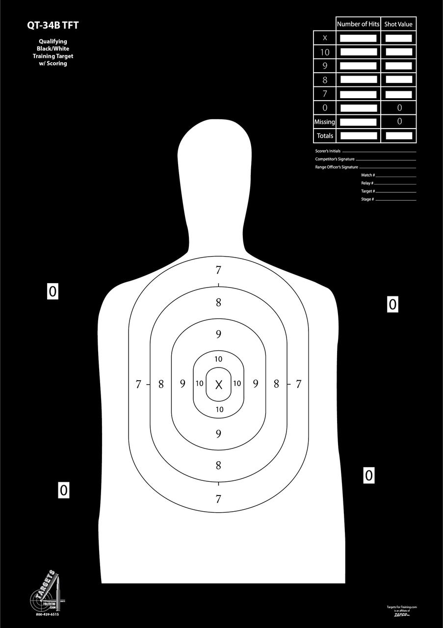 QT-34B-TFT Tube of 6 Targets - Targets 4 Training